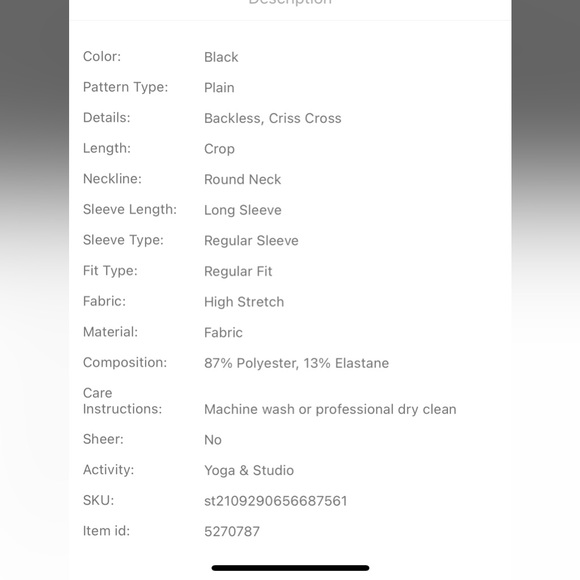 NWOT thumb holes criss cross back workout top - Picture 4 of 4